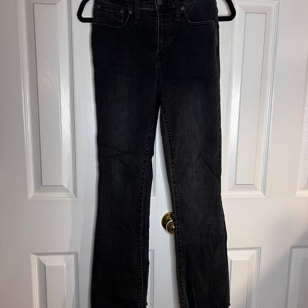 Madewell Black Raw Hem Crop Flare Jeans Women's Size 26